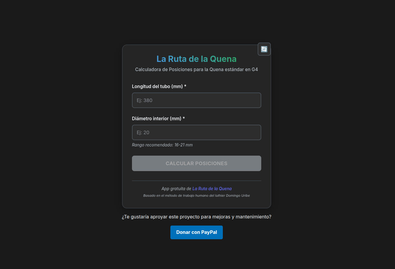 Captura de pantalla de Calculadora de Quenas